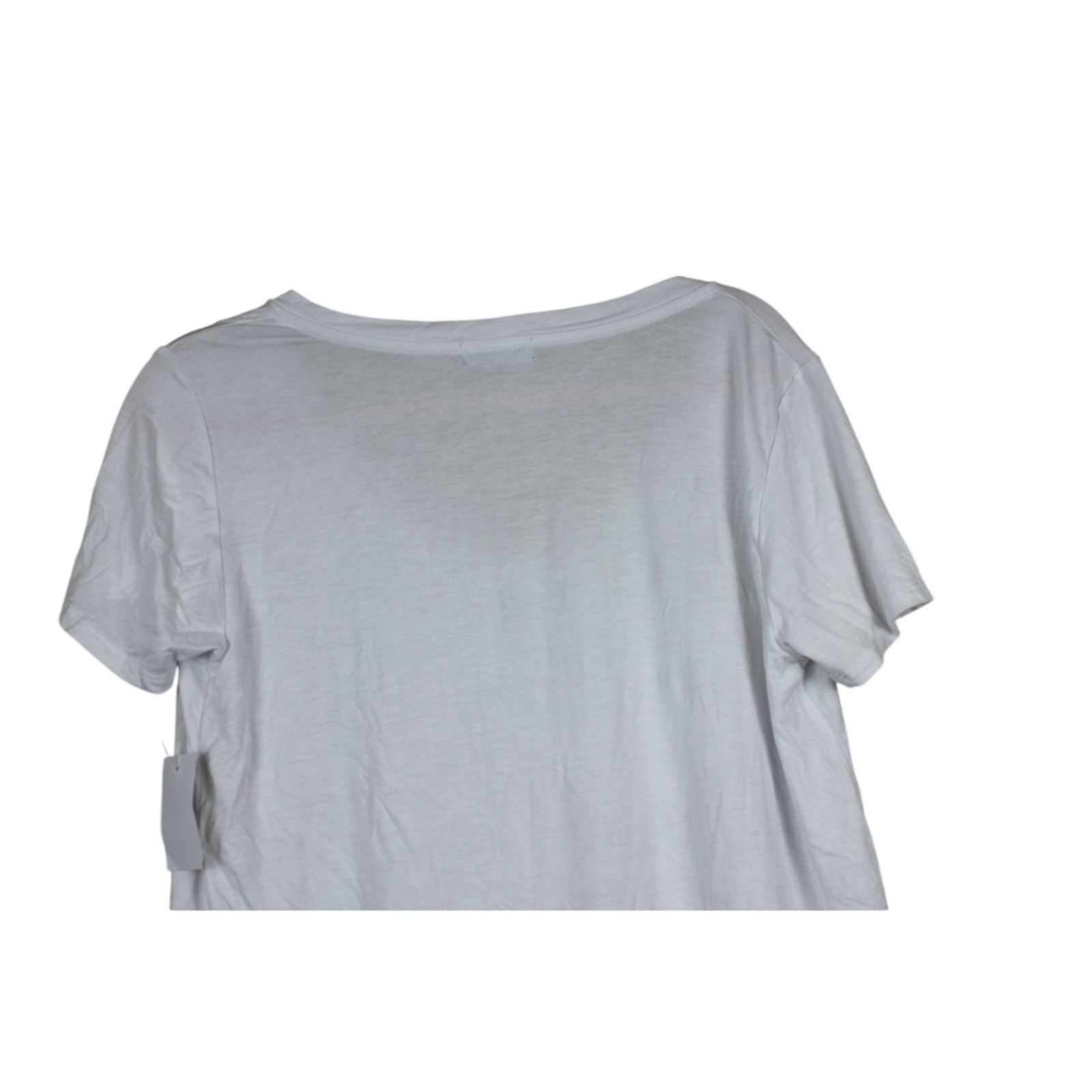 Nwt W. / Wantable White Short Sleeve V-Neck Stretchy Pocket Tee Shirt Size L — image 5 of 8